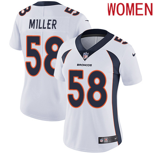 2019 Women Denver Broncos 58 Miller white Nike Vapor Untouchable Limited NFL Jersey